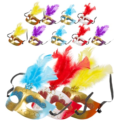 JOINPAYA 12 Stücke Frauen Maskerade Maske Maske Für Halloween Party Cosplay Abschlussball Hochzeit Zufällige Farbe von JOINPAYA