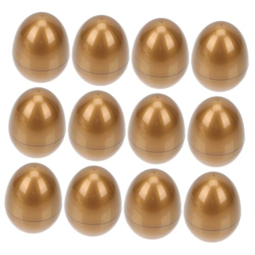 JOINPAYA 12 Stk. Ostereier easter egg present set easter egg decoration Osterspielzeug für Metallische leere Eier Osterei- Osterei-Verzierungen Ostervorräte Plastik Golden von JOINPAYA