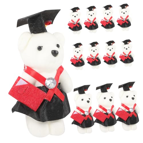 JOINPAYA 12 Stück Abschluss Dr. Bär Kleiderpuppe Plüschtiere Kuscheltier Aufbewahrung tragen Blumenstrauß-Dekorationszubehör Abschlussgeschenk für Blumenstrauß Blumenbär Polyester von JOINPAYA