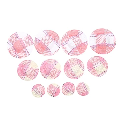 JOINPAYA 12 Stück Bunt Gestreifter Hut Mini-Hut Mini-Sonnenhut Mini-Kappe Mini-puppenmütze Puppenkleidung Hut Unisex Mädchen Schirmmützen Spielzeuge Deckel Zubehör Für Puppenkleidung Papier von JOINPAYA
