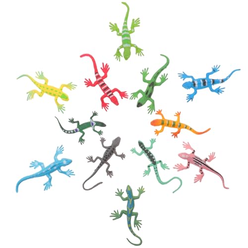 JOINPAYA 12 Stück Kunststoff-Eidechse Reptil Realistische Gummi-Eidechse Tierfiguren Mini-Eidechse Für Party-Motto-Requisiten von JOINPAYA