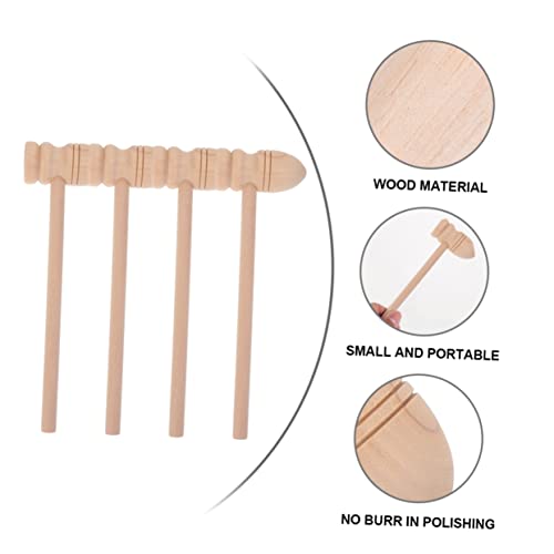 JOINPAYA 12 Stück Massagehammer Hammer kinderhammer Robustes pädagogisches handmass Safe Toy DIY Hämmer Holzschlägel Mini-Beat- -Beat- Buche von JOINPAYA