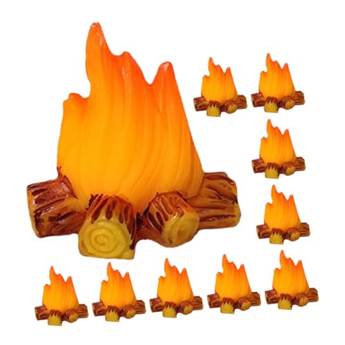 JOINPAYA 12 Stück Mikro-landschaftsverzierung Outdoor- Dekoration Szene Mini Camper Decor Puppe Halloween-Feuer Gefälschte Kaminflammen Camping-partyartikel Feuermodell Orange Harz von JOINPAYA