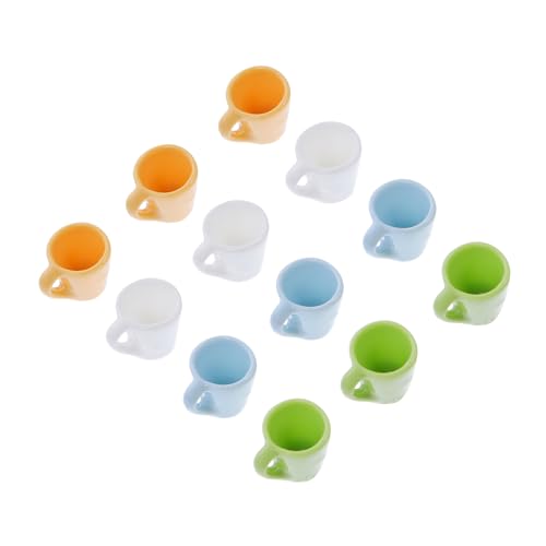 JOINPAYA 12 Stück Mini-Becher Spender Kaffeebecher Schüsseln Untertasse DIY Puppenhausverzierung Teetasse Für Die Lebensmittelküche Kaffeetasse Küchenzubehör Für Puppenstuben Harz von JOINPAYA