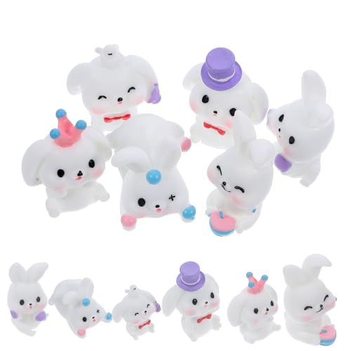 JOINPAYA 12 Stück Mini-Cartoon-Hasen-Statue, Kunstharz, Basteln, Mini-Kaninchen-, DIY, Niedliche Harz-tierfiguren, Ornament von JOINPAYA