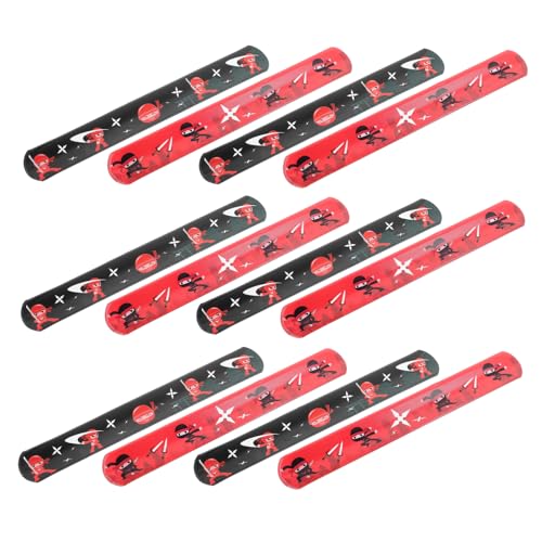 JOINPAYA 12 Stück Ninja Schnapparmbänder für Farbige Slap Bracelets als Party Dekoration Mitgebsel und für Geburtstagsfeiern Flexibel und Sicher für Kreativen Spaß von JOINPAYA