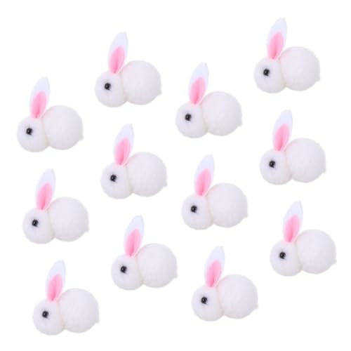 JOINPAYA 12 Stück Plüschhase Kaninchen klein Dekorationen Weihnachten für weihnachtsdeko Weihnachts Figuren Weihnachts weinachtsdeko Plüsch-Hasen-Dekoration Partydekor Weiß von JOINPAYA