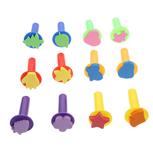 JOINPAYA 12 Stück Reibespielzeug Kinderstempel Bunter Stempel Siegelstempel Partyzubehör Zeichenstempel Für DIY Stempelspielzeug Kinderstempel Scrapbook Siegelstempel Kunststoff von JOINPAYA