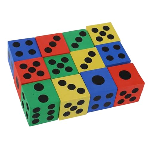 JOINPAYA 12 Stück Teiliges Buntes Schaumstoffwürfel spielset Leichte Große Zahlenwürfel für Vielseitig für Lernspiele Party und Unterhaltung zu Hause Schule Garten und Zufällige Farbe von JOINPAYA