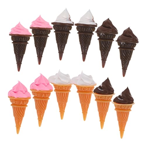 JOINPAYA 12 Stück Teiliges Mini-Eiscreme Robustem Resin Realistische Puppenhaus-deko Platzsparende Miniatur-eisdesserts für Puppenküchen und Kleine Landschaften von JOINPAYA