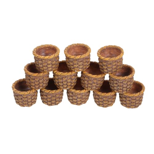 JOINPAYA 12 Stück Teiliges Miniatur-imitationsrattan-korbset Handgewebte Kleine Körbe für Puppenhaus-Dekoration Vielseitig als Mini-picknickkörbe Partygeschenke DIY-bastelzubehör und JOINPAYA 12 Stück Teiliges Miniatur-imitationsrattan-korbset Handgewebte Kleine Körbe für Puppenhaus-Dekoration Vielseitig als Mini-picknickkörbe Partygeschenke DIY-bastelzubehör und von JOINPAYA