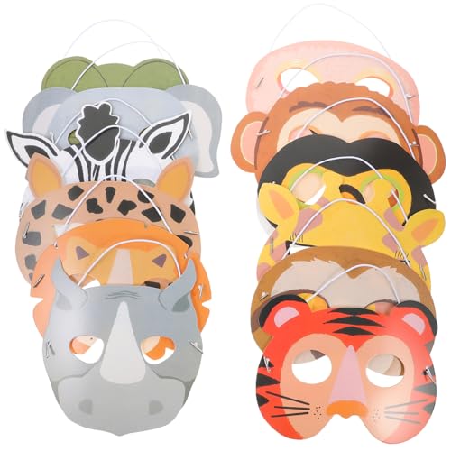 JOINPAYA 12 Stück Teiliges Tiermasken aus Papier Bunte Dschungel Masken für Kindergeburtstag Karneval Halloween und Cosplay Robuste Tiergesichtsmasken als Party Deko und Kostümzubehör JOINPAYA 12 Stück Teiliges Tiermasken aus Papier Bunte Dschungel Masken für Kindergeburtstag Karneval Halloween und Cosplay Robuste Tiergesichtsmasken als Party Deko und Kostümzubehör von JOINPAYA