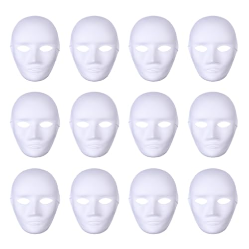 JOINPAYA 12 Stück Vollgesichtsmaske für Frauen: Diy Blanko-malmaske für Halloween-kostüme, Hip-hop-tanz, Geist, Cosplay, Kostüm, Maskerade, Party-maske JOINPAYA 12 Stück Vollgesichtsmaske für Frauen: Diy Blanko-malmaske für Halloween-kostüme, Hip-hop-tanz, Geist, Cosplay, Kostüm, Maskerade, Party-maske von JOINPAYA