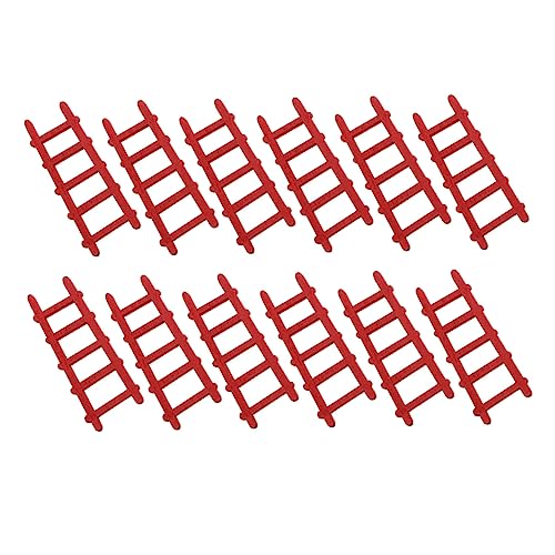 JOINPAYA 12St Mini-Holzleiter inneneinrichtung bastelzeug Modellbau Feengarten Zubehör Vintage- Dekoration holzspielzeug Simulation Leiter Sandtisch-Landschaftsmodell hölzern rot von JOINPAYA