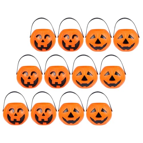 JOINPAYA 12St tragbarer Kürbiseimer Halloween-Eimer Kessel Süßigkeitenschale Mini-Kürbis gefälscht halloween pumpkin halloweenkürbis Kürbis-Süßigkeiten-Eimer Halloween-Requisiten Plastik JOINPAYA 12St tragbarer Kürbiseimer Halloween-Eimer Kessel Süßigkeitenschale Mini-Kürbis gefälscht halloween pumpkin halloweenkürbis Kürbis-Süßigkeiten-Eimer Halloween-Requisiten Plastik von JOINPAYA