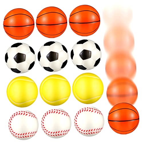JOINPAYA 12 Stücke PU Stressbälle für Kinder Quetschspielzeug in Sportdesign Tennis Baseball Fußball Stressabbau und Spaß für Zuhause und Unterwegs von JOINPAYA