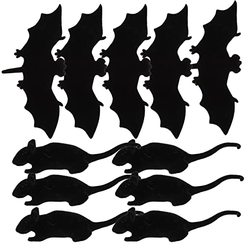 JOINPAYA 12st Fledermaus Halloween-zappelspielzeug Ratte Plüsch Halloween- Fensteraufkleber Gruselige Halloween-Requisiten Fußmatten Streich Halloween-fledermäuse Black Beflockung von JOINPAYA