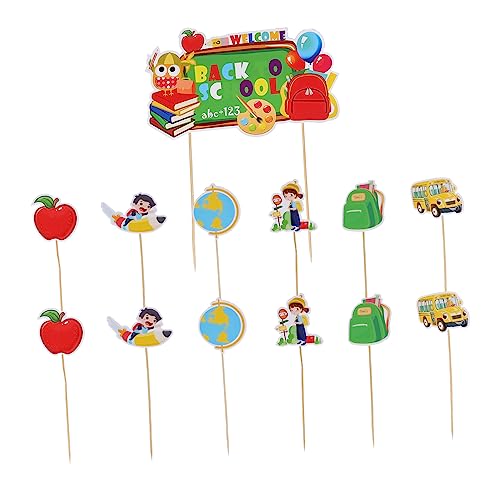 JOINPAYA 13Stücke Kuchen Topper Rückkehr Zur Schule Cupcake Dekoration Mit Kleinen Und Großen Tortenstecker Deko Für Schulfeiern Und Kindergeburtstage JOINPAYA 13Stücke Kuchen Topper Rückkehr Zur Schule Cupcake Dekoration Mit Kleinen Und Großen Tortenstecker Deko Für Schulfeiern Und Kindergeburtstage von JOINPAYA