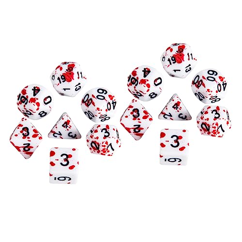 JOINPAYA 14stücke Blutwürfel Unregelmäßige - Würfel Für Rollenspiele Halloween-Partys Gaming Requisiten Einzigartige Würfel Mit Sprenkelung von JOINPAYA