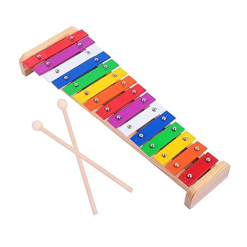 JOINPAYA 15 Noten Schlagzeug Musikalisches Lernen Kinderschlaginstrument Kreatives Früherziehung Musikinstrument Schlaginstrumente aus Holz Musikalisches Aluminiumblech von JOINPAYA