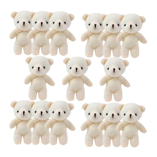 JOINPAYA 15 Stück Bärenanhänger Puppe Für Plüsch Tragen Winzig Ausgestopft Karikatur Dekoratives Bärendekor Hängende Mini-bärenfiguren Kleines Bärenspielzeug Kleine Bären Stoff Weiß von JOINPAYA
