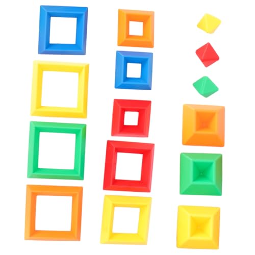 JOINPAYA 15 Stück Teiliges Montessori Lernspielzeug für Ab Jahren Bunte Holzbausteine aus Sicherem Material Sensorisches Stapelspiel Kognition und Feinmotorik Pädagogisches Zufällige Farbe von JOINPAYA