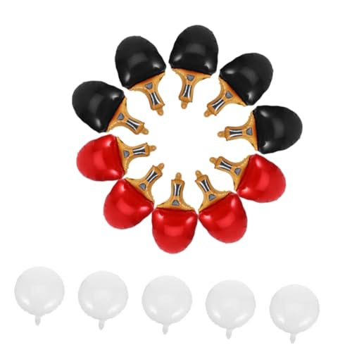 JOINPAYA 15 Stück Teiliges Tischtennis Partyballon Roten und Schwarzen Schlägern Weißen Ballonbällen Leichte Aluminium-folienballons Einfache Montage für Sportfeste Turniere von JOINPAYA