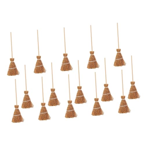 JOINPAYA 15 Stücke Web Mini Besen Holz Halloween Spinne Licht Miniatur Besen von JOINPAYA