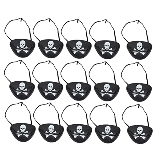 JOINPAYA 15Stücke Piraten Augenmasken für Erwachsene Cosplay Eye Cover mit Piratendesign für Halloween und Piratenpartys Leicht und Tragbar Perfektes Mitgebsel von JOINPAYA