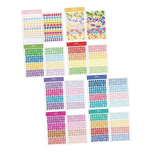 JOINPAYA 16 Blatt Alphabet-Aufkleber Alphabet Sticker buchstabenaufkleber Easy to Stick Stickers Kalender Aufkleber Number Stickers Zahlen-Buchstaben-Aufkleber Bunte Nummernaufkleber Papier von JOINPAYA