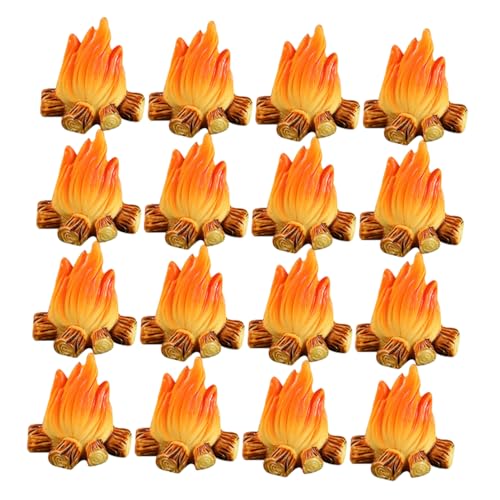 JOINPAYA 16 Stück Teiliges Mini Wetterfeste Resin Dekoration für Blumentöpfe Mikro Landschaftsbau DIY Gartenornament Handliche Kleine Feuer Modelle für Rustikale Atmosphäre von JOINPAYA