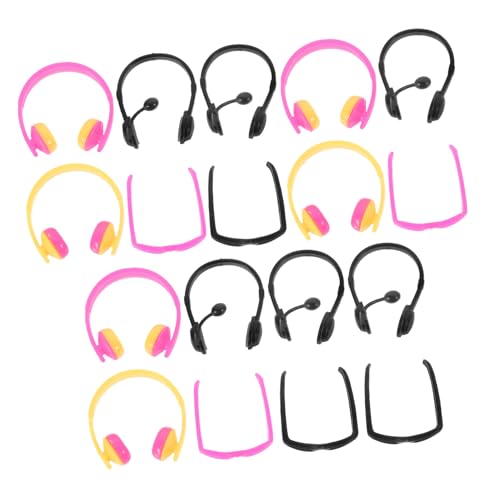 JOINPAYA 18-teiliges Mini-Headset Für Puppen – Modische Puppenbrillen Aus Kunststoff Und Simulierte Kopfhörer Für Puppen von JOINPAYA