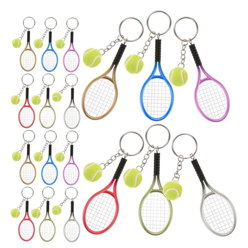 JOINPAYA 18 Stück Buntes Tennis -Schlüsselbund Tennisschlägerschmuck Anhänger für den Autoschlüssel Sport Schlüsselanhänger Tennis-Schlüsselanhänger Sportschlüsselkette von JOINPAYA