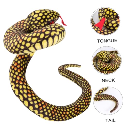 JOINPAYA 1Pc Spotted Snake Puppe Schlangen Plüsch Gefälschte Schlange Stimulation Schlange Puppe Halloween Schlange Gelb Pp Baumwolle von JOINPAYA