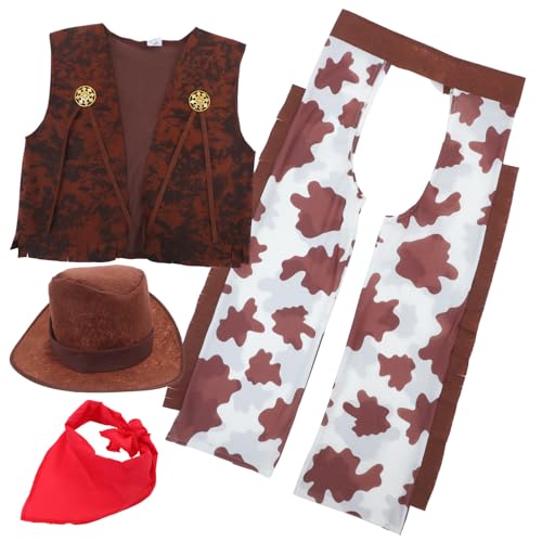 JOINPAYA 1Satz Cowboy Kostüm für Erwachsene Western Outfit mit Hut Weste und Bandana für Halloween und Themenveranstaltungen für Große JOINPAYA 1Satz Cowboy Kostüm für Erwachsene Western Outfit mit Hut Weste und Bandana für Halloween und Themenveranstaltungen für Große von JOINPAYA