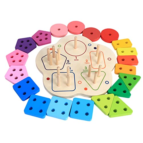 JOINPAYA 1Satz Geometrische Stapelspielzeuge Pädagogische Bausteine für Frühes Lernspielzeug Hand Augen Koordination und Geometrischem Verständnis aus Sicherem von JOINPAYA