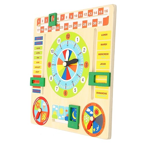 JOINPAYA 1Satz Holzspielzeug Kalenderuhr für Montessori Lernspielzeug Farbenerkennung Sicheres und Langlebiges Holz Fördert Kreativität und Logisches von JOINPAYA