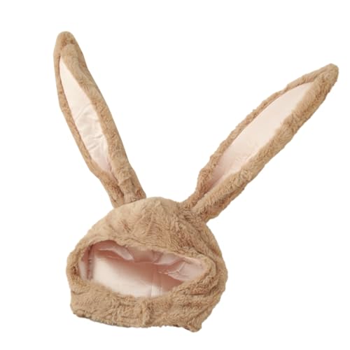 JOINPAYA 1Stk Hut mit Hasenohren Tierkostüm für Erwachsene Kaninchenhüte Mütze lustig halloween mitgebsel halloween oblaten Plüsch-Partyhut Kopfschmuck für die Osterparty PP Baumwolle Brown von JOINPAYA