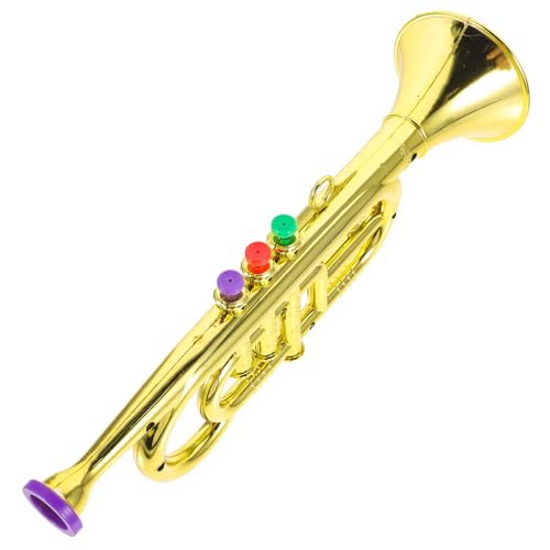 JOINPAYA 1Stk Trompetenspielzeug mit DREI Tönen Musikspielzeug Trompete Posaune Horn trompete kinderinstrumente kleine Trompete Musikinstrument- Abs Golden von JOINPAYA