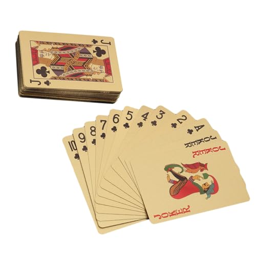 JOINPAYA 1stk Kartenspielen Jumbo-Spielkarten Spielkarten Im Großdruck Große Spielkarten Lustige Schnappschüsse Riesige Spielkarten Werkzeug Familien-brettspiel-Requisite Golden Plastik von JOINPAYA
