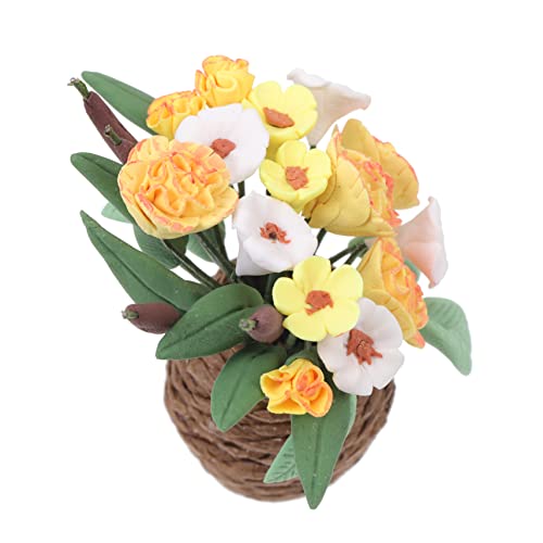 JOINPAYA 1stk Zubehör Für Puppenhäuser Mikro-landschaftsstütze Mini-verzierung Puppenhausverzierung Mini-hausschmuck Spielhaus Gartenzubehör Mini-blumentopf Desktop - Harz Yellow von JOINPAYA