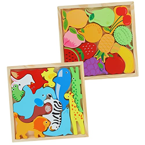 JOINPAYA 2 Kartons Puzzle für kinderpuzzle Puzzle gedächtnistraining Holzpuzzle im Cartoon-Design holzsteckpuzzel Lernspielzeug aus Holzpuzzle Lernspielzeug für hölzern JOINPAYA 2 Kartons Puzzle für kinderpuzzle Puzzle gedächtnistraining Holzpuzzle im Cartoon-Design holzsteckpuzzel Lernspielzeug aus Holzpuzzle Lernspielzeug für hölzern von JOINPAYA