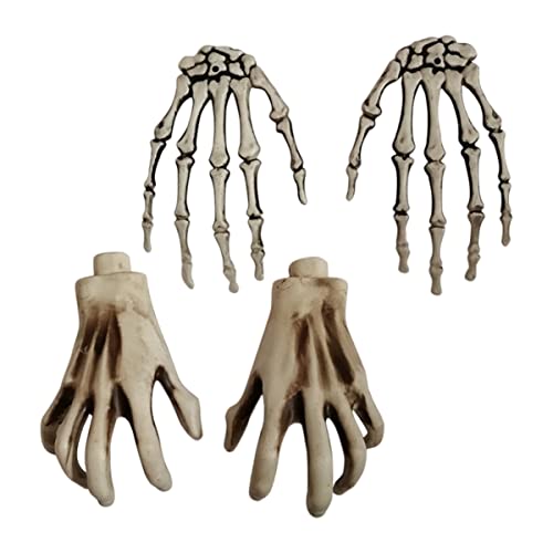 JOINPAYA 2 Paar Geisterhand Aufkleber Ammer Schnitter Sensenmann Masken Halloween Horror Halloween grusel Halloween-Horror skeletthand Halloween-Skeletthände Haunted House Decor Plastik von JOINPAYA