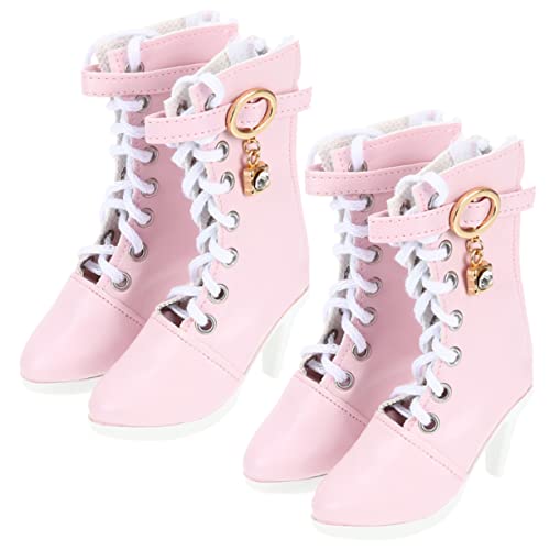 JOINPAYA 2 Paare Puppe High Heels Modepuppe klein Mädchen Puppen Set puppenkleidung Puppen-Verkleidung puppenschuhe Puppenmode Schuhe für Puppe High Heels für Puppe Baumwollseil Rosa von JOINPAYA