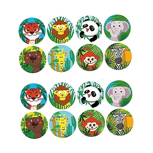 JOINPAYA 2 Rollen Handgemachte Etiketten Cartoon Aufkleber Kinderaufkleber Tiere Versiegelungsaufkleber Verpackungsaufkleber Dekorative Aufkleber Runde Etiketten Tieraufkleber von JOINPAYA