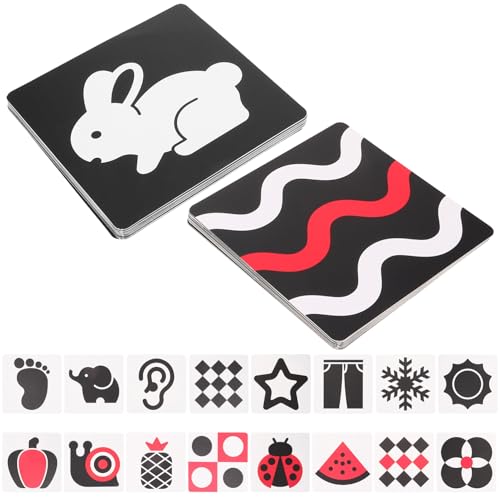 JOINPAYA 2 Sätze 3 Monate Altes Für Babys Babylernspielzeug 0-6 Monate -lernspielzeug Schwarz-weißes Für Kleinkinder -lernkarten 0-3 Monate Papierkarte von JOINPAYA