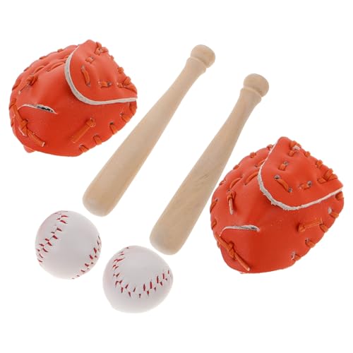 JOINPAYA Mini-Baseball-Set Schläger Und Handschuhe 2 Sets Miniatur-sportspielzeug Für Rollenspiele Heimdekoration Puppenhaus-zubehör Orange JOINPAYA Mini-Baseball-Set Schläger Und Handschuhe 2 Sets Miniatur-sportspielzeug Für Rollenspiele Heimdekoration Puppenhaus-zubehör Orange von JOINPAYA