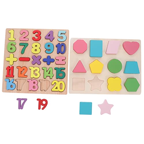 JOINPAYA 2 Sätze Dreidimensionales Puzzle Holzformpuzzle Zahlenrätsel Aus Holz Pädagogisches Formpuzzle Aus Holz Formen -puzzletier Zahlenrätsel Für Frühes Lernen Puzzle Formen Hölzern von JOINPAYA