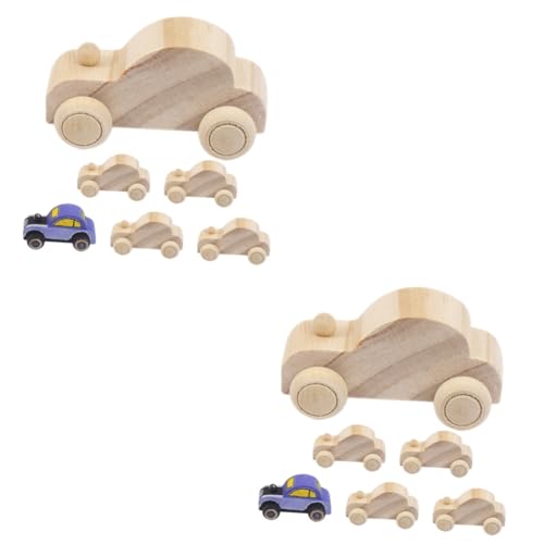 JOINPAYA 2 Sätze Graffiti-Auto Unvollendete Modellautos Kinderspielzeug Kinderauto Handwerksfahrzeuge Malen Sie Graffiti -spielsachen Autohandwerksspielzeug Hölzern 6 Stücke * 2 von JOINPAYA