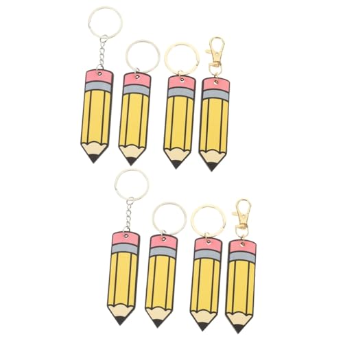 JOINPAYA 2 Sätze Holz Bleistift Schlüsselanhänger Kreative Schlüsselringe Für Taschen Rucksäcke Handys Für Partys Dekoration Schlüsselanhänger Holz Mit Clipverschluss 4 Stück * 2 von JOINPAYA